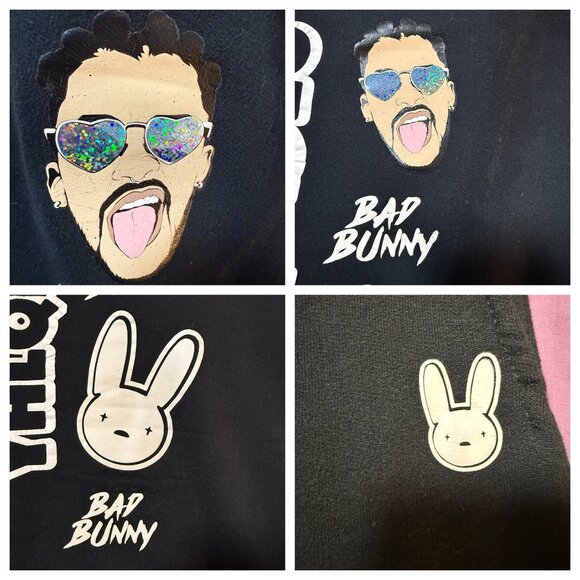 Bad Bunny sweatpants YHLQMDLG Yo Hago Lo Que Me Da La Gana FOL size Large (READ) - Picture 15 of 15